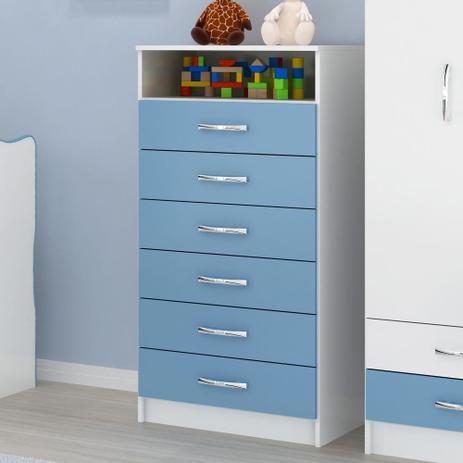 Cômoda 6 Gavetas Cp06az Azul/Branco - Evidencia moveis é boa?