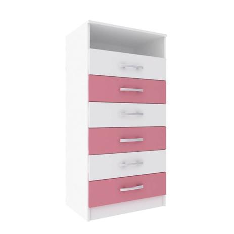 Cômoda 6 Gavetas Rosa E Branca CP06R Evidencia Móveis é boa?