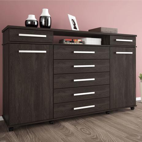 Cômoda 7 Gavetas 2 Portas com Rodízios London Demóbile Ébano é ruim? Cômoda 7 Gavetas 2 Portas com Rodízios London Demóbile Ébano é boa?