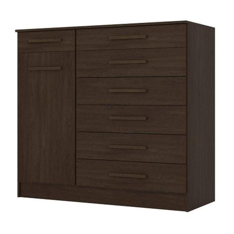 Cômoda 7G Aurora - Demobile - Ebano Touch Menor preço em Cômoda 7G Aurora - Demobile - Ebano Touch