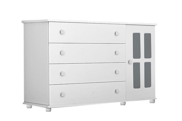 Cômoda Arco Iris New 04 Gavetas - Branco Brilho - Planet Baby Menor preço em Cômoda Arco Iris New 04 Gavetas - Branco Brilho - Planet Baby