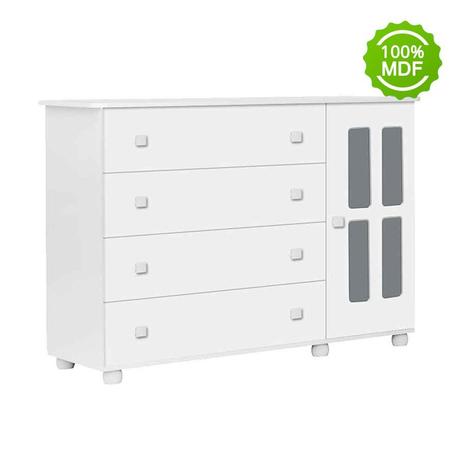 Cômoda Arco Iris New 04 Gavetas Branco - Planet baby Menor preço em Cômoda Arco Iris New 04 Gavetas Branco - Planet baby