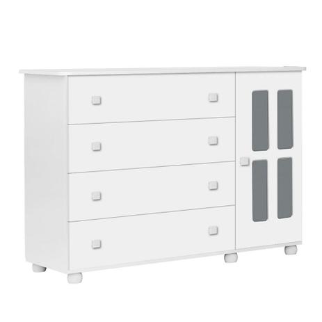 Cômoda Arco Iris New 4 Gavetas Branco - Planet baby Menor preço em Cômoda Arco Iris New 4 Gavetas Branco - Planet baby