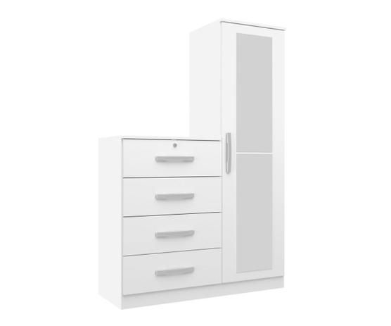 Cômoda Aurora 4 Gavetas 1 Porta - Branco - Genialflex Móveis Menor preço em Cômoda Aurora 4 Gavetas 1 Porta - Branco - Genialflex Móveis