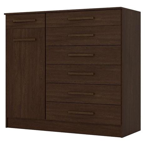 Cômoda Aurora 7 Gavetas e 1 Porta Demóbile Èbano Töuch Menor preço em Cômoda Aurora 7 Gavetas e 1 Porta Demóbile Èbano Töuch