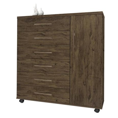 Cômoda Bento C/ 6 Gavetas Amêndoa Wood - Móveis primus Menor preço em Cômoda Bento C/ 6 Gavetas Amêndoa Wood - Móveis primus
