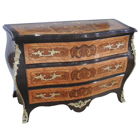 Cômoda Bombê Clássica Francesa Marchetada Luis Xv 3 Gavetas - Prime home decor Menor preço em Cômoda Bombê Clássica Francesa Marchetada Luis Xv 3 Gavetas - Prime home decor