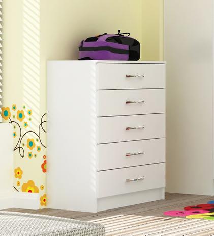 Cômoda Branco 5 Gavetas - Evidência - Evidência móveis Menor preço em Cômoda Branco 5 Gavetas - Evidência - Evidência móveis