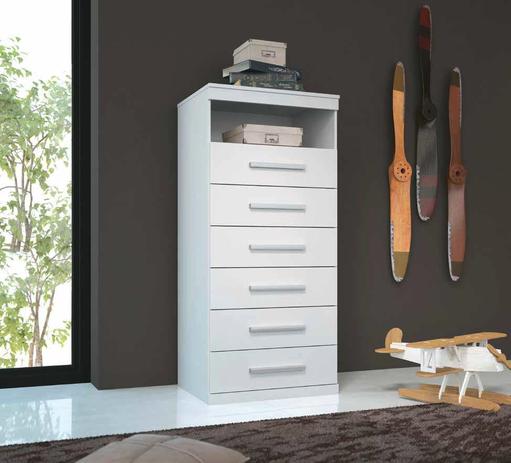Cômoda Branco Havana Plus 6 Gavetas 1 Prateleira - Santos Andirá - Santos Andira Menor preço em Cômoda Branco Havana Plus 6 Gavetas 1 Prateleira - Santos Andirá - Santos Andira