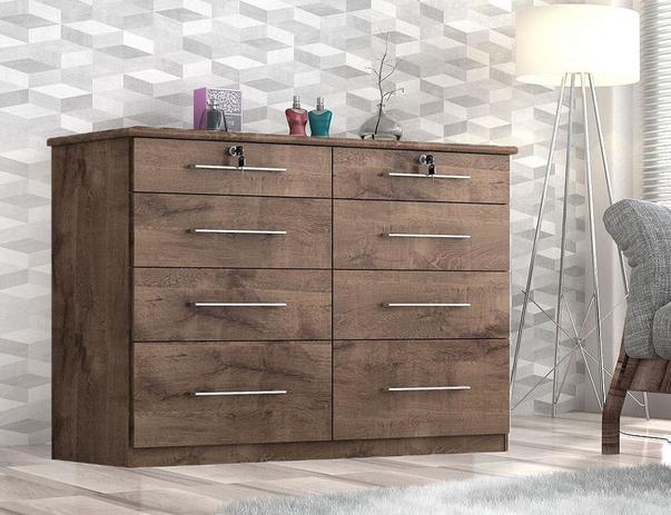 Cômoda casal monza mdp 8 gavetas chocolate - Quarta Divisão Moveis Menor preço em Cômoda casal monza mdp 8 gavetas chocolate - Quarta Divisão Moveis