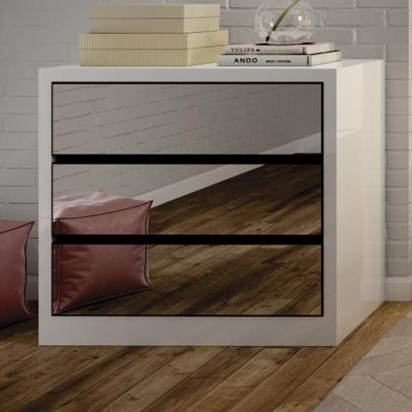 Cômoda Com 3 Gavetas Com Espelho Tw30e Bb Branco Brilho - Dalla costa Menor preço em Cômoda Com 3 Gavetas Com Espelho Tw30e Bb Branco Brilho - Dalla costa