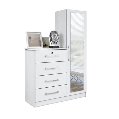 Cômoda com Sapateira 4 Gavetas e 1 Porta Belize Branco - Móveis Albatroz Menor preço em Cômoda com Sapateira 4 Gavetas e 1 Porta Belize Branco - Móveis Albatroz
