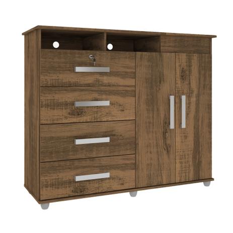 Comoda com Sapateira 4 Gavetas e Porta-Jóias Diamante Max Rústico - Mirarack Menor preço em Comoda com Sapateira 4 Gavetas e Porta-Jóias Diamante Max Rústico - Mirarack