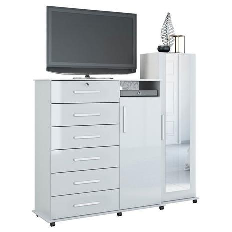 Cômoda com Sapateira Master Plus Branco Albatroz Menor preço em Cômoda com Sapateira Master Plus Branco Albatroz