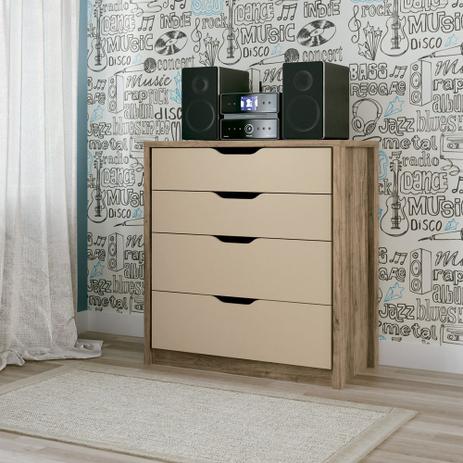 Comoda Conect 04 Gavetas Atacama Cappucino 100% MDF Santos Andira - Santos andirá Menor preço em Comoda Conect 04 Gavetas Atacama Cappucino 100% MDF Santos Andira - Santos andirá