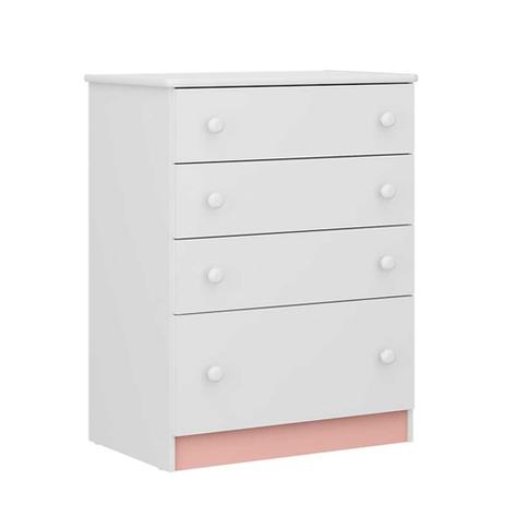 Cômoda confete 2661 plus 4 gavetas flex branco/colorido premium - Multimóveis Menor preço em Cômoda confete 2661 plus 4 gavetas flex branco/colorido premium - Multimóveis