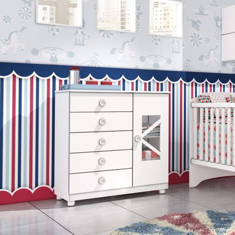 Cômoda de Bebê 1 Porta 5 Gavetas com Pés Delicato Tcil Móveis Branco é boa?