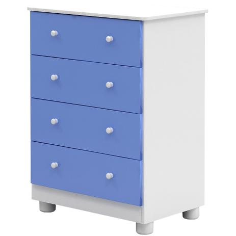 Cômoda de Bebe 4 Gavetas Júnior Móveis Peroba Branco Brilho/Azul - Moveis peroba Menor preço em Cômoda de Bebe 4 Gavetas Júnior Móveis Peroba Branco Brilho/Azul - Moveis peroba