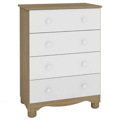 Cômoda de Bebe 4 Gavetas Júnior Móveis Peroba Branco Brilho/Carvalho - Moveis peroba Menor preço em Cômoda de Bebe 4 Gavetas Júnior Móveis Peroba Branco Brilho/Carvalho - Moveis peroba