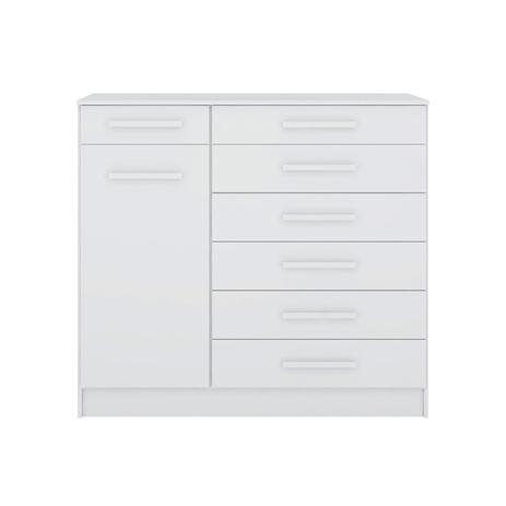 Cômoda Demóbile Aurora MDP 1 Porta 7 Gavetas Branco Menor preço em Cômoda Demóbile Aurora MDP 1 Porta 7 Gavetas Branco