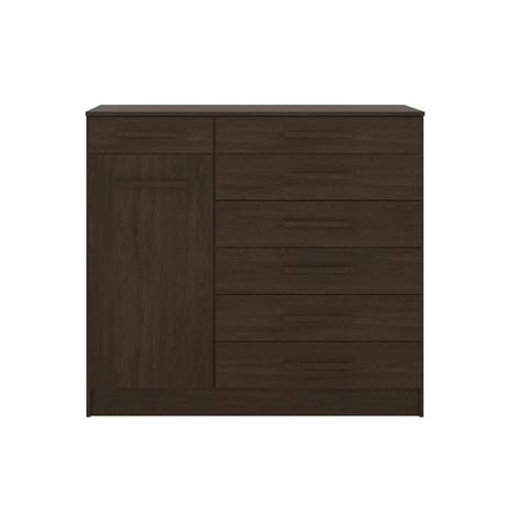 Cômoda Demóbile Aurora MDP 1 Porta 7 Gavetas Ébano Menor preço em Cômoda Demóbile Aurora MDP 1 Porta 7 Gavetas Ébano