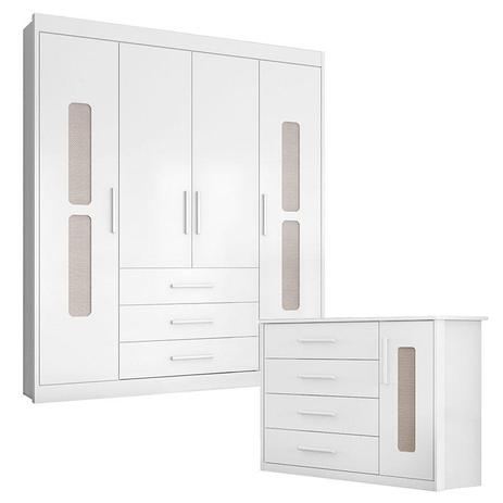 Cômoda e Guarda Roupa Infantil Doçura Premium Branco Acetinado - Móveis Estrela - Moveis estrela Menor preço em Cômoda e Guarda Roupa Infantil Doçura Premium Branco Acetinado - Móveis Estrela - Moveis estrela