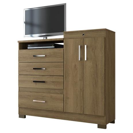Comoda Elegance C/ 4 Gavetas Noce - Moval móveis Menor preço em Comoda Elegance C/ 4 Gavetas Noce - Moval móveis