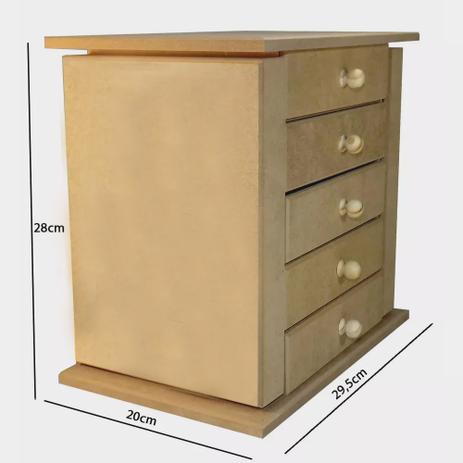 Cômoda em MDF 5 Gavetas e 2 Portas Lisa 28x30x20cm - Palácio da Arte é ruim? Cômoda em MDF 5 Gavetas e 2 Portas Lisa 28x30x20cm - Palácio da Arte é boa?