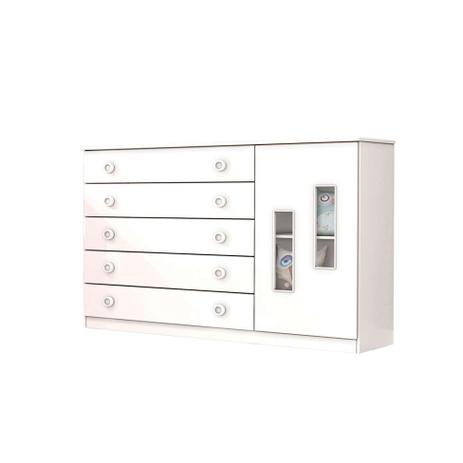 Cômoda Evolution 1 Porta 5 Gavetas Branco - Tcil Menor preço em Cômoda Evolution 1 Porta 5 Gavetas Branco - Tcil