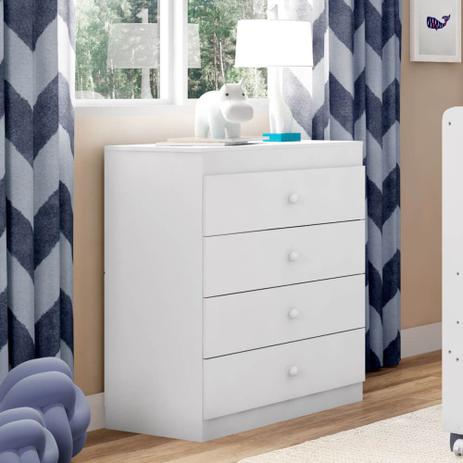 Cômoda Fantasy Baby Clean 4 Gavetas - Branco - Estrela Menor preço em Cômoda Fantasy Baby Clean 4 Gavetas - Branco - Estrela