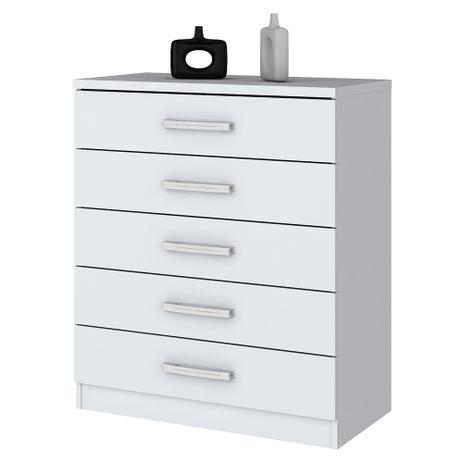 Cômoda Flor de Lis 5 Gavetas Branco - Henn Menor preço em Cômoda Flor de Lis 5 Gavetas Branco - Henn
