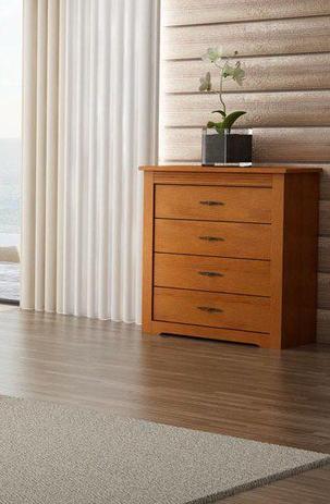 Cômoda Florença 4 Gavetas de Madeira Maciça Pinus - Bedroom Menor preço em Cômoda Florença 4 Gavetas de Madeira Maciça Pinus - Bedroom