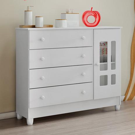 Cômoda Fraldário Ariel Branco Brilho - Carolina Móveis - Carolina moveis é boa?