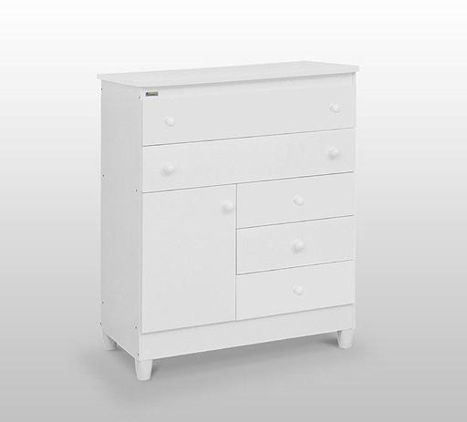 Cômoda Infantil 05 Gavetas Adhara Branco - Peternella Menor preço em Cômoda Infantil 05 Gavetas Adhara Branco - Peternella