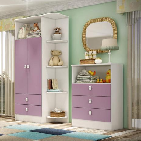 Comoda Infantil 3 Gavetas e Nicho 1330 Móveis Percasa Branco/Lilás é boa?