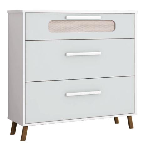 Cômoda Infantil 3 Gavetas Retrô Bibi 100 MDF - Branco/Azul - Estrela Menor preço em Cômoda Infantil 3 Gavetas Retrô Bibi 100 MDF - Branco/Azul - Estrela