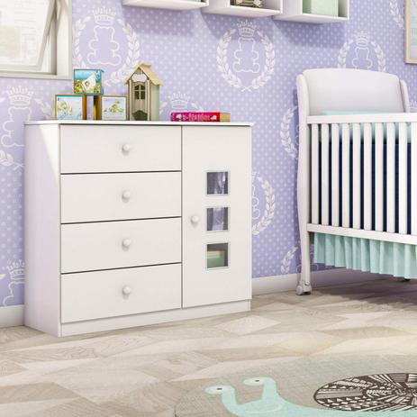 Cômoda Infantil 4 Gavetas 1 Porta Fratello Tcil Móveis Branco é boa?