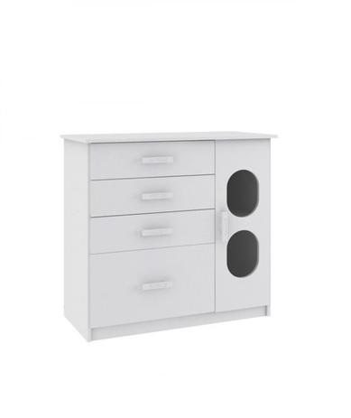 Cômoda Infantil 4 gavetas Branco - Moveis rodial Menor preço em Cômoda Infantil 4 gavetas Branco - Moveis rodial