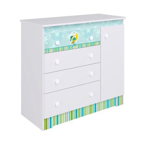 Cômoda Infantil 4 Gavetas Completa Móveis Branco / Azul é boa?