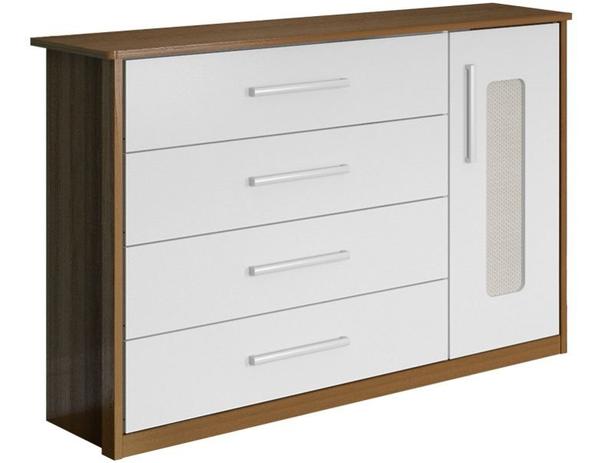 Cômoda Infantil 4 Gavetas Doçura Premium Branco/Almendra Tx - LC - Lc móveis Menor preço em Cômoda Infantil 4 Gavetas Doçura Premium Branco/Almendra Tx - LC - Lc móveis