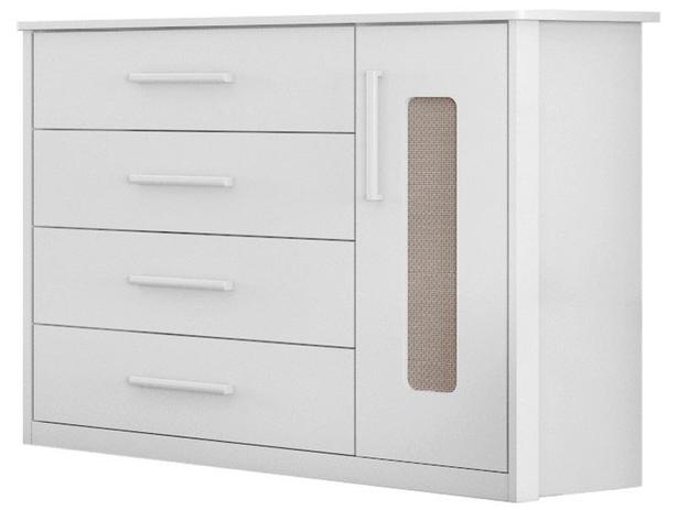 Cômoda Infantil 4 Gavetas Doçura Premium Branco - LC Móveis Menor preço em Cômoda Infantil 4 Gavetas Doçura Premium Branco - LC Móveis