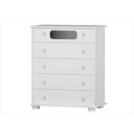 Cômoda Infantil 5 Gavetas Bambini - Branco Brilho - Matic Menor preço em Cômoda Infantil 5 Gavetas Bambini - Branco Brilho - Matic