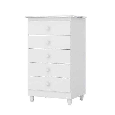 Cômoda Infantil 5 Gavetas Vitória Branco Peternella Menor preço em Cômoda Infantil 5 Gavetas Vitória Branco Peternella