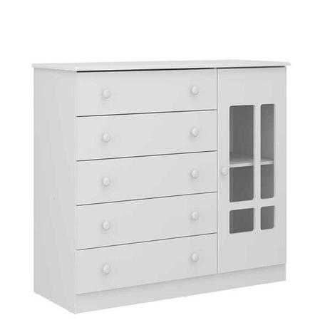 cômoda infantil brigadeiro plus multimoveis 1 porta e 5 gavetas branco premium - Multimóveis Menor preço em cômoda infantil brigadeiro plus multimoveis 1 porta e 5 gavetas branco premium - Multimóveis