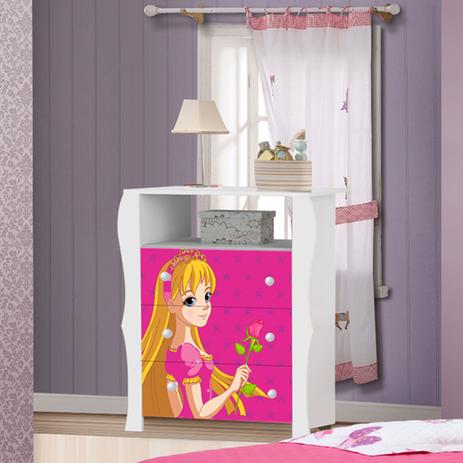 Comoda Infantil Criança 3 Gavetas Lara Jade Cor Branco - Ja moveis Menor preço em Comoda Infantil Criança 3 Gavetas Lara Jade Cor Branco - Ja moveis
