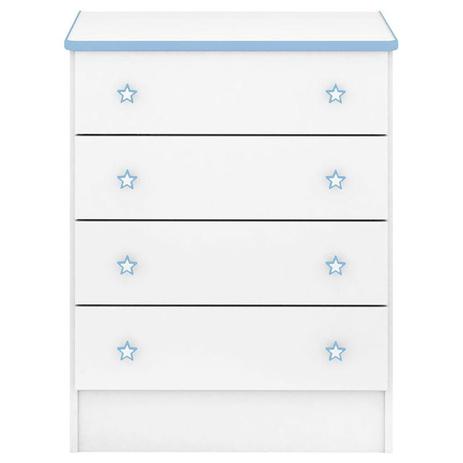 Cômoda Infantil Doce Sonho 103 Branco Azul - Qmovi Menor preço em Cômoda Infantil Doce Sonho 103 Branco Azul - Qmovi