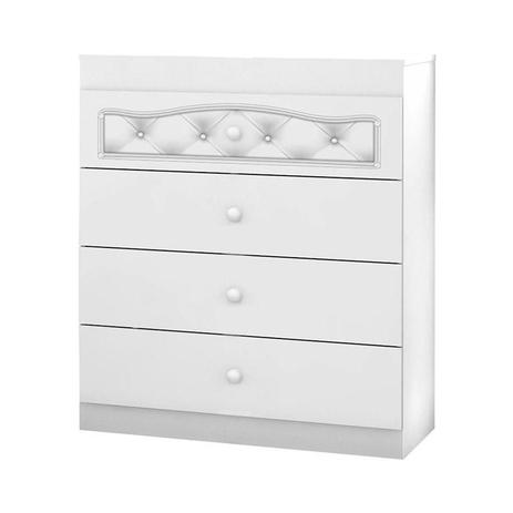 Cômoda Infantil Fantasy Baby Branco Brilho Design Capitonê Móveis Estrela - Moveis estrela Menor preço em Cômoda Infantil Fantasy Baby Branco Brilho Design Capitonê Móveis Estrela - Moveis estrela