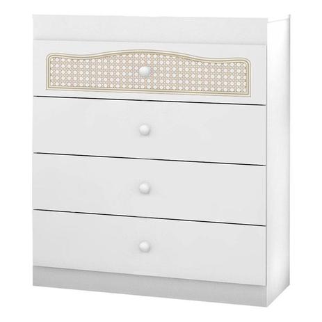 Cômoda Infantil Fantasy Baby Design Treliça Branco Brilho Móveis Estrela - Moveis estrela Menor preço em Cômoda Infantil Fantasy Baby Design Treliça Branco Brilho Móveis Estrela - Moveis estrela