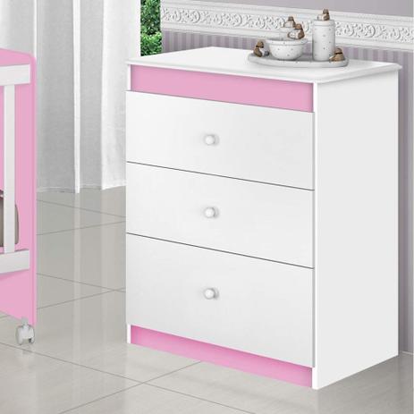Cômoda Infantil JA Móveis Catatau 3 Gavetas Branca E Rosa é ruim? Cômoda Infantil JA Móveis Catatau 3 Gavetas Branca E Rosa é boa?