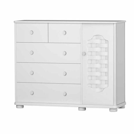 Cômoda Infantil Juvenil 5 Gavetas 1 Porta Treliça Plus 100 MDF - Matic - Matic moveis Menor preço em Cômoda Infantil Juvenil 5 Gavetas 1 Porta Treliça Plus 100 MDF - Matic - Matic moveis